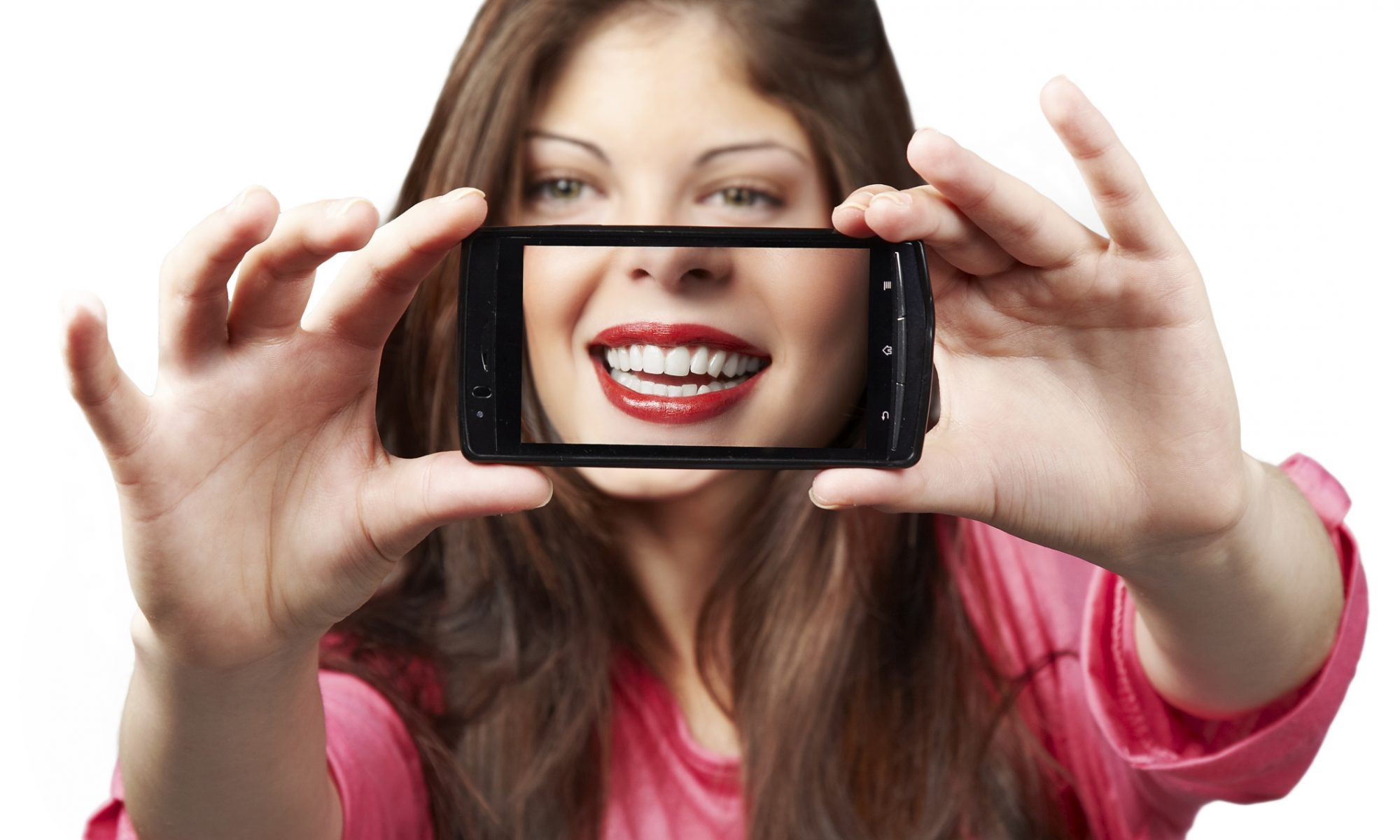 Young woman smiling with perfect dental health
